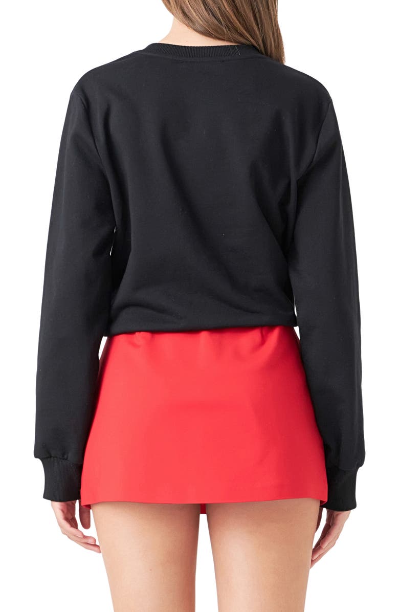 Endless Rose Pearly Bead Love Sweatshirt, Alternate, color, 