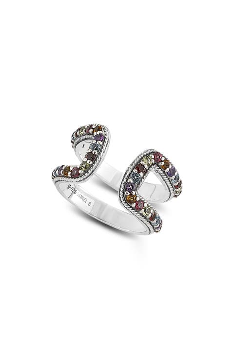 Double Multi Stone Band Ring