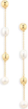 NORDSTROM RACK Faux Pearl Station Drop Earrings