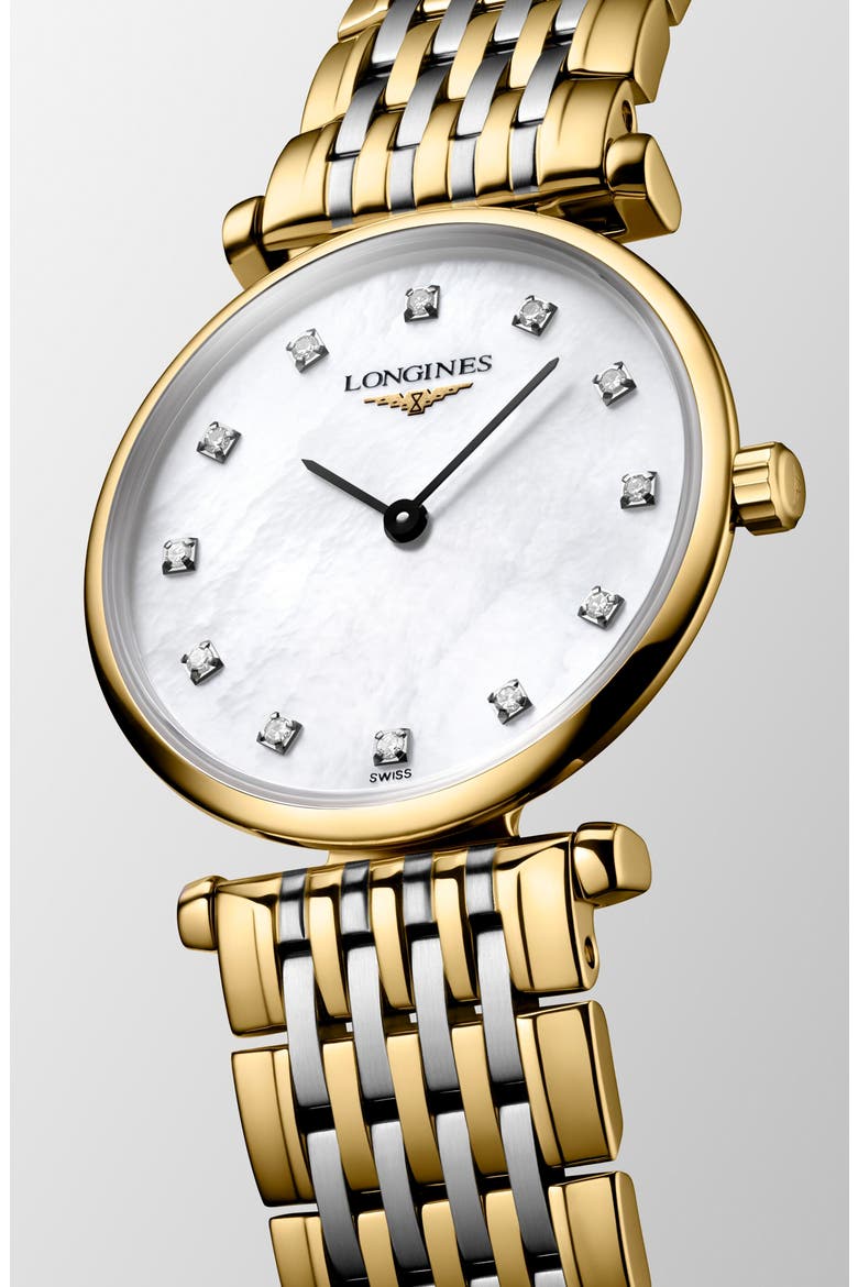 La Grande Classique Diamond Bracelet Watch, 24mm, Alternate, color, WHITE
