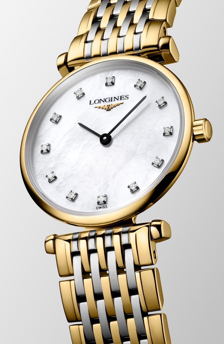 Longines La Grande Classique Diamond Bracelet Watch, 24mm, Alternate, color, White