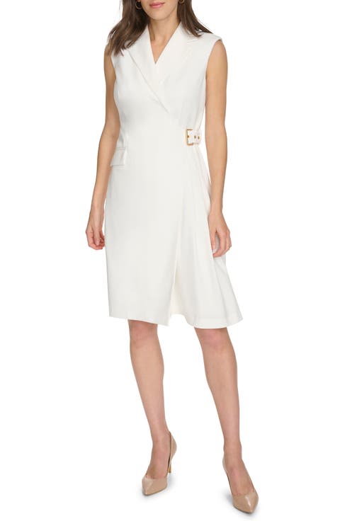 Sleeveless Side Buckle Wrap Dress