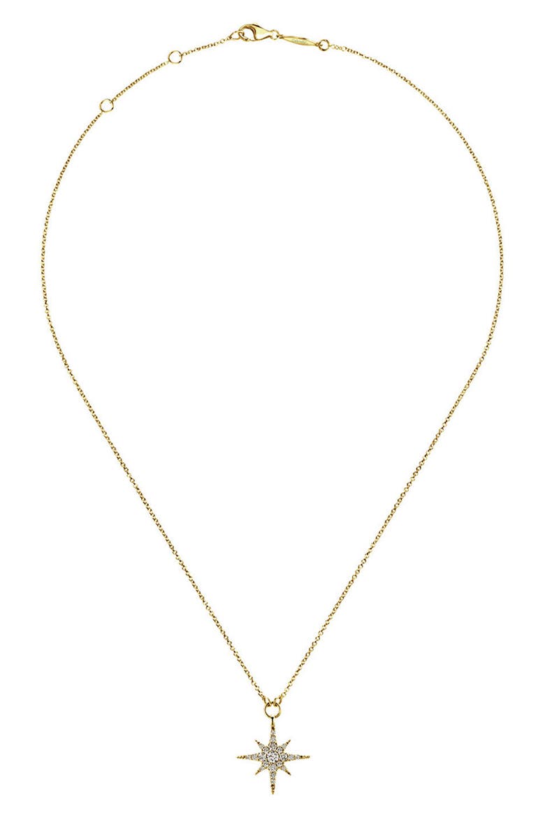 Diamond Starburst Pendant Necklace, Alternate, color, GOLD