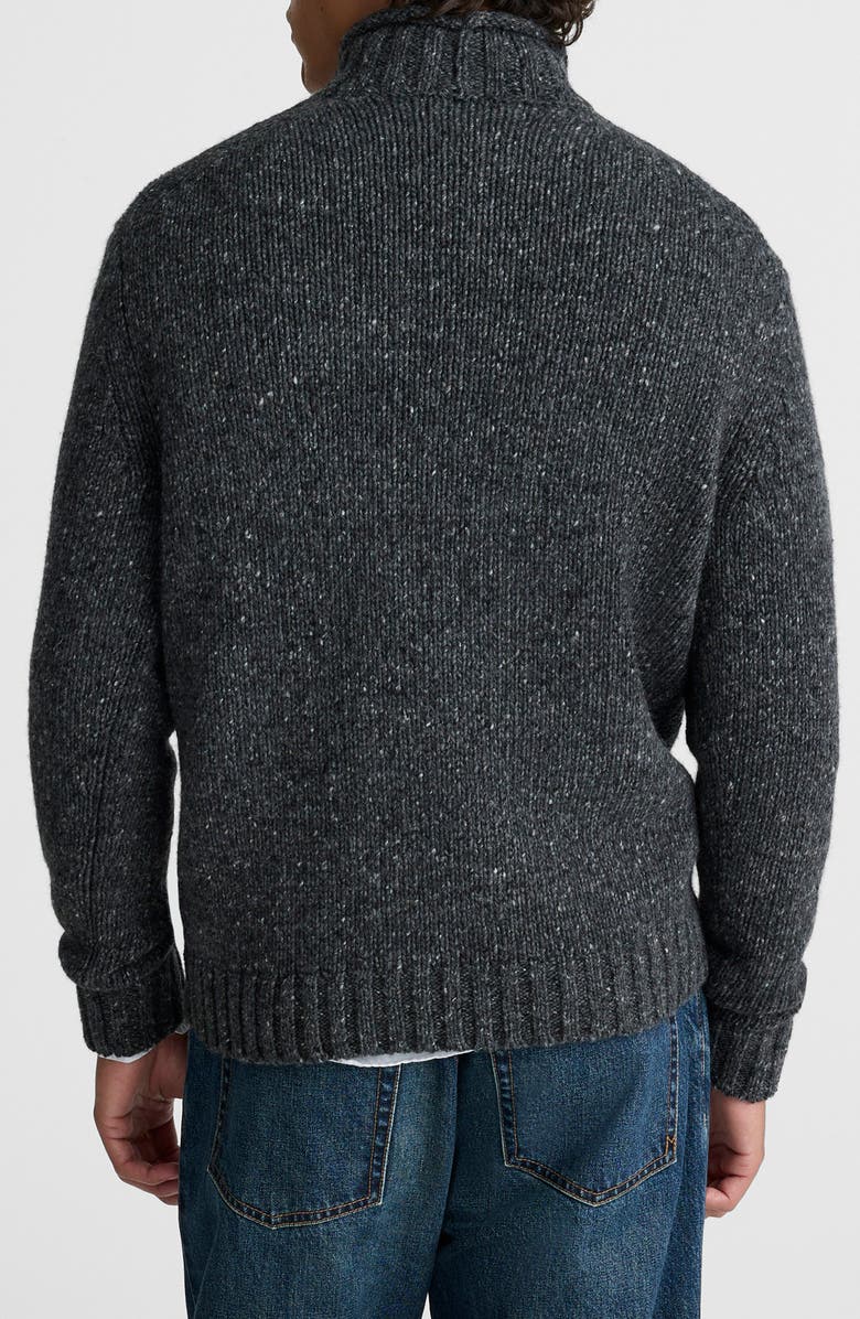 Madewell Roll Neck Donegal Wool Blend Sweater, Alternate, color, Ash