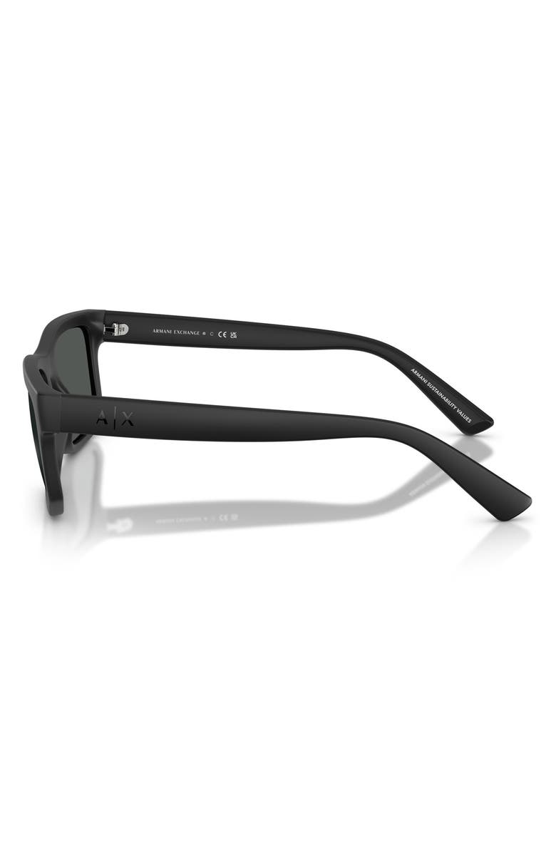 AX Armani Exchange 56mm Square Sunglasses, Alternate, color, Matte Black / Dark Grey