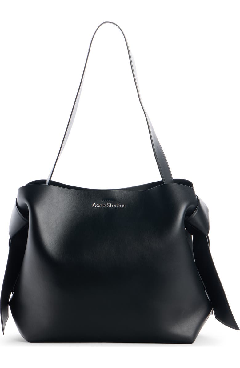 Acne Studios Midi Musubi Leather Bag, Main, color, Black