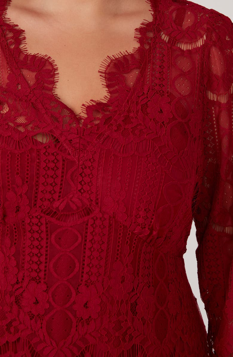 Estelle Lace Overlay Long Sleeve Dress, Alternate, color, Zircon