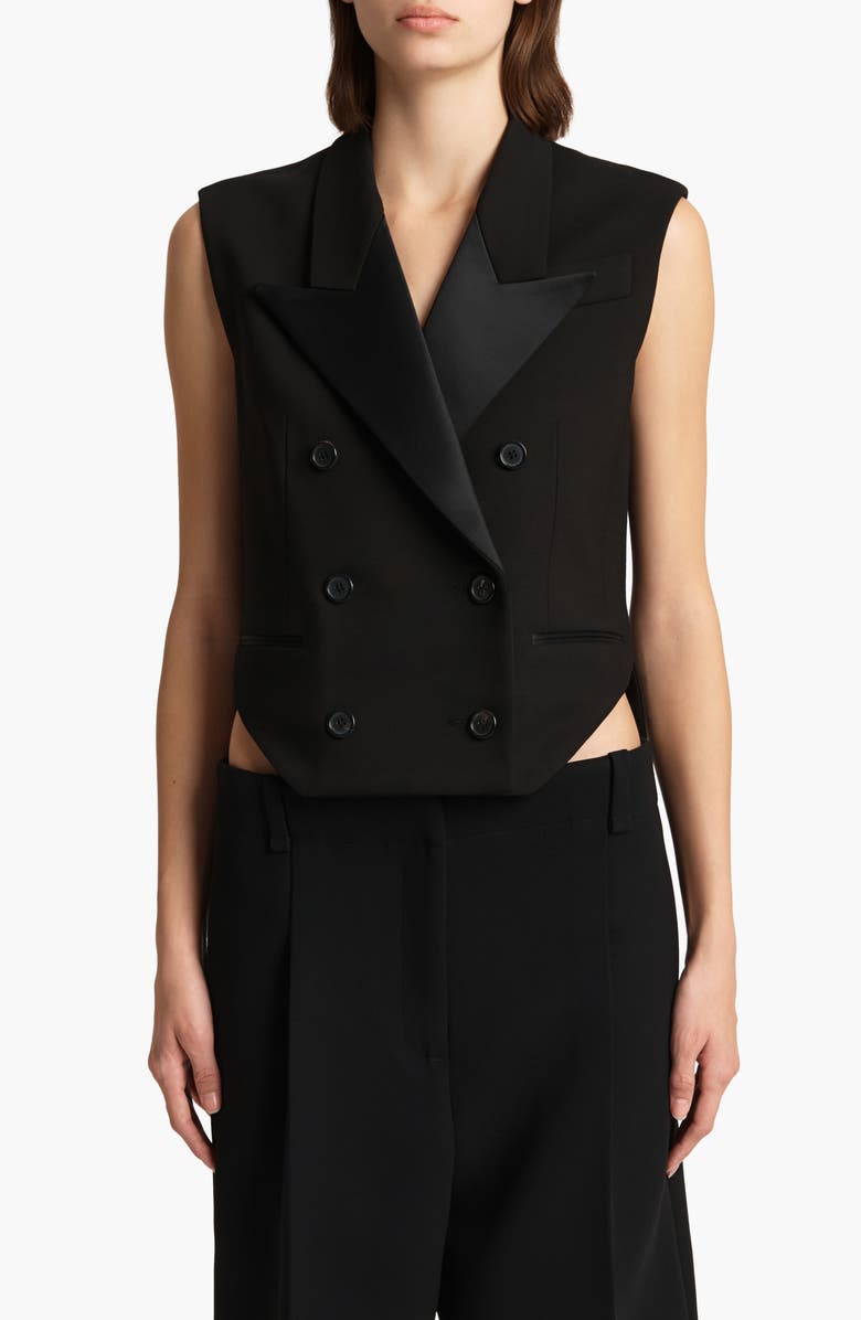 Khaite Orville Double Breasted Vest, Main, color, Black