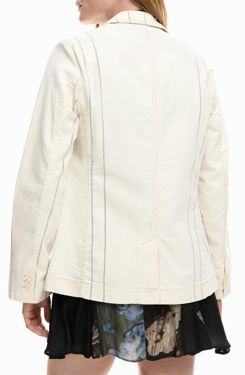 Desigual Stripe Blazer, Alternate, color, Medium Beige