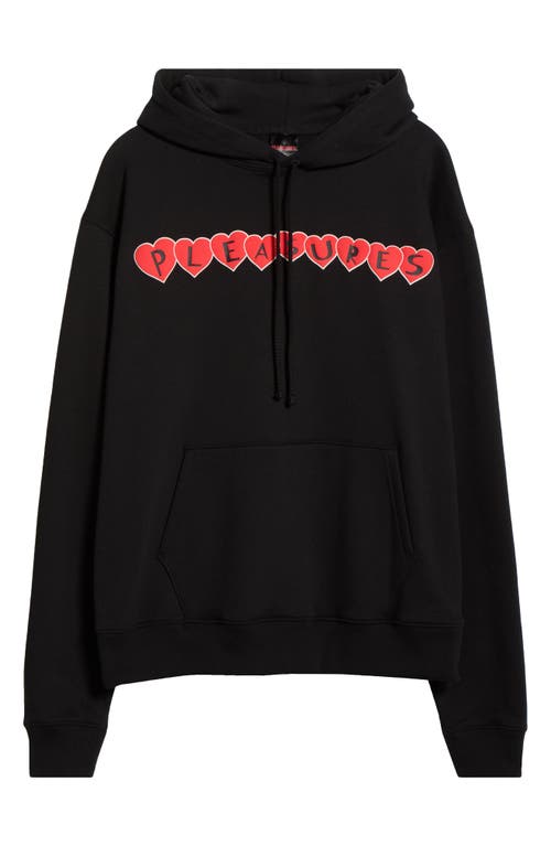 Pleasures Grin Heart Graphic Hoodie In Black