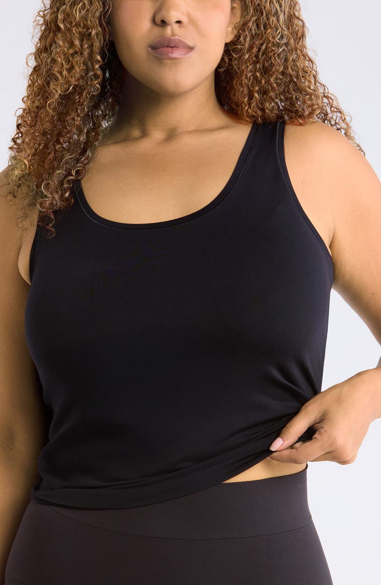 Nordstrom Seamless Layering Tank, Main, color, Black