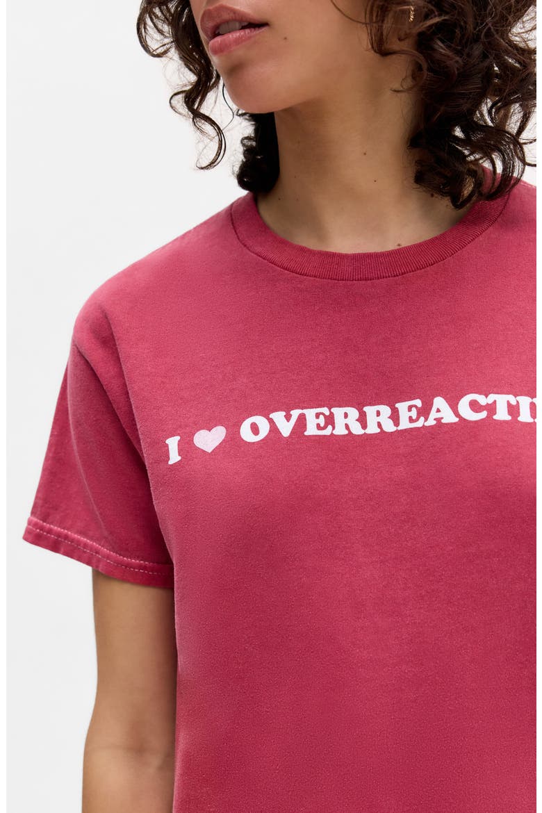 Overreacting Relaxed Cotton Graphic T-Shirt, Alternate, color, RED