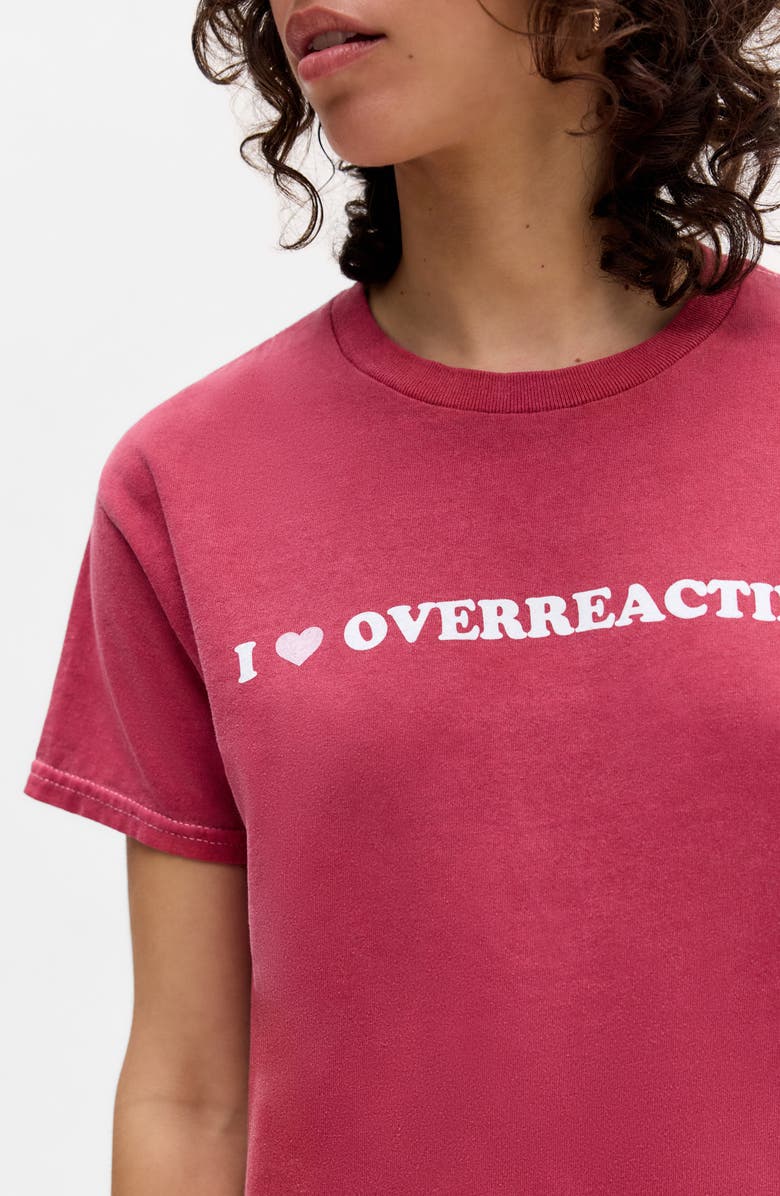 BDG Urban Outfitters Overreacting Relaxed Cotton Graphic T-Shirt, Alternate, color, Red