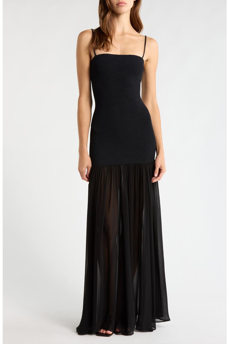 Hybrid Cover-Up Maxi Dress, Main, color, BLACK