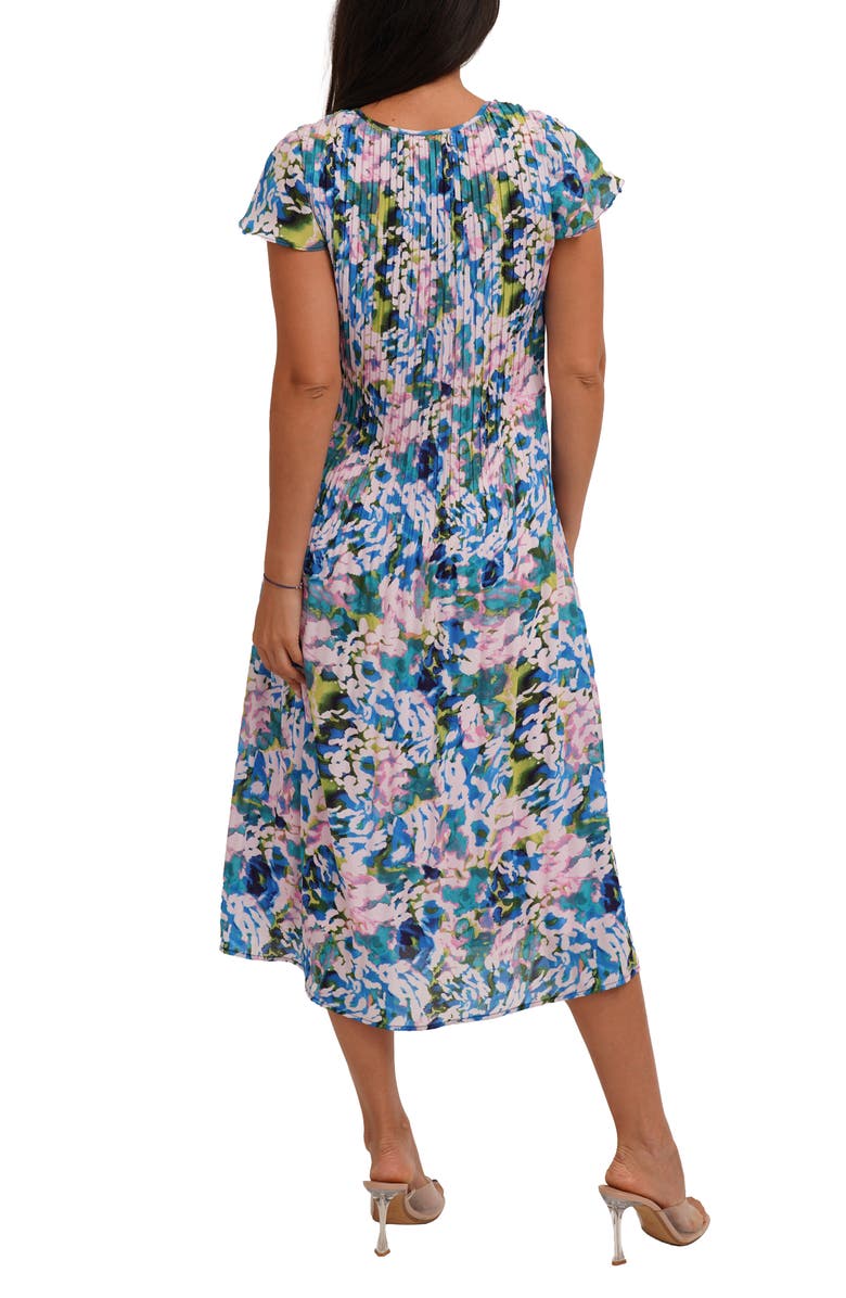 CYRUS Printed Pleated Fluttery Sleeve Midi Dress, Alternate, color, Paula Cool