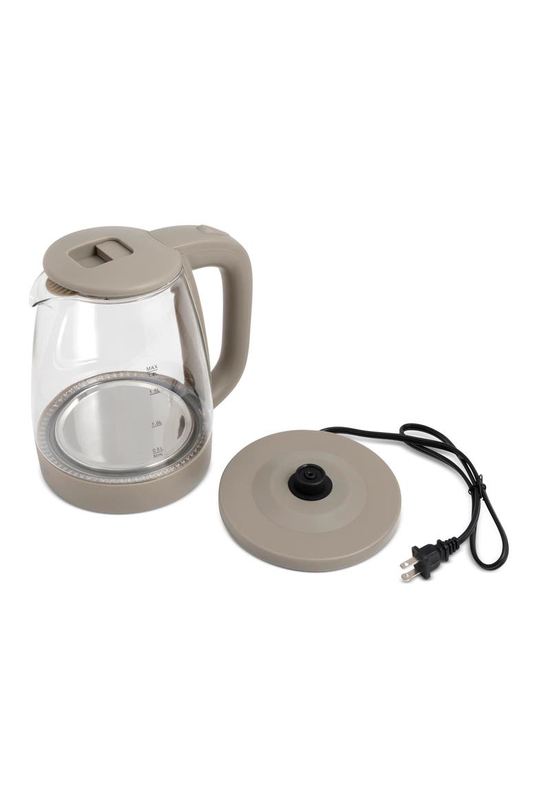 Glass Electric Kettle, Alternate, color, PEPPERCORN