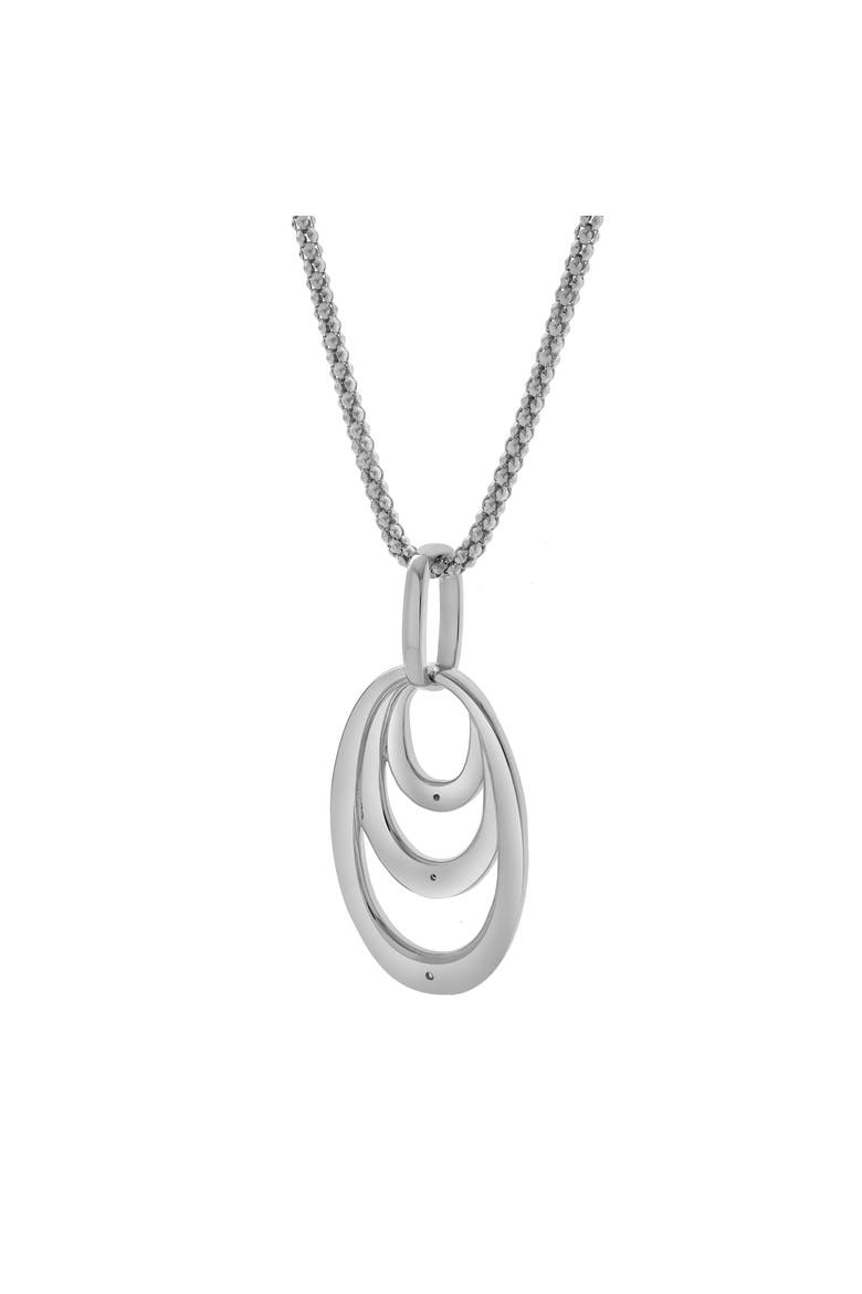Seraphina Sterling Silver 0.03 Ct Diamond Layered Oval Pendant, Alternate, color, 925 Sterling Silver