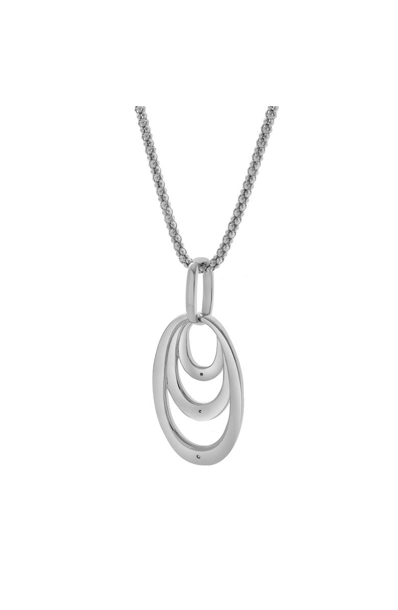 LuvMyJewelry Seraphina Sterling Silver 0.03 Ct Diamond Layered Oval Pendant, Alternate, color, 925 Sterling Silver