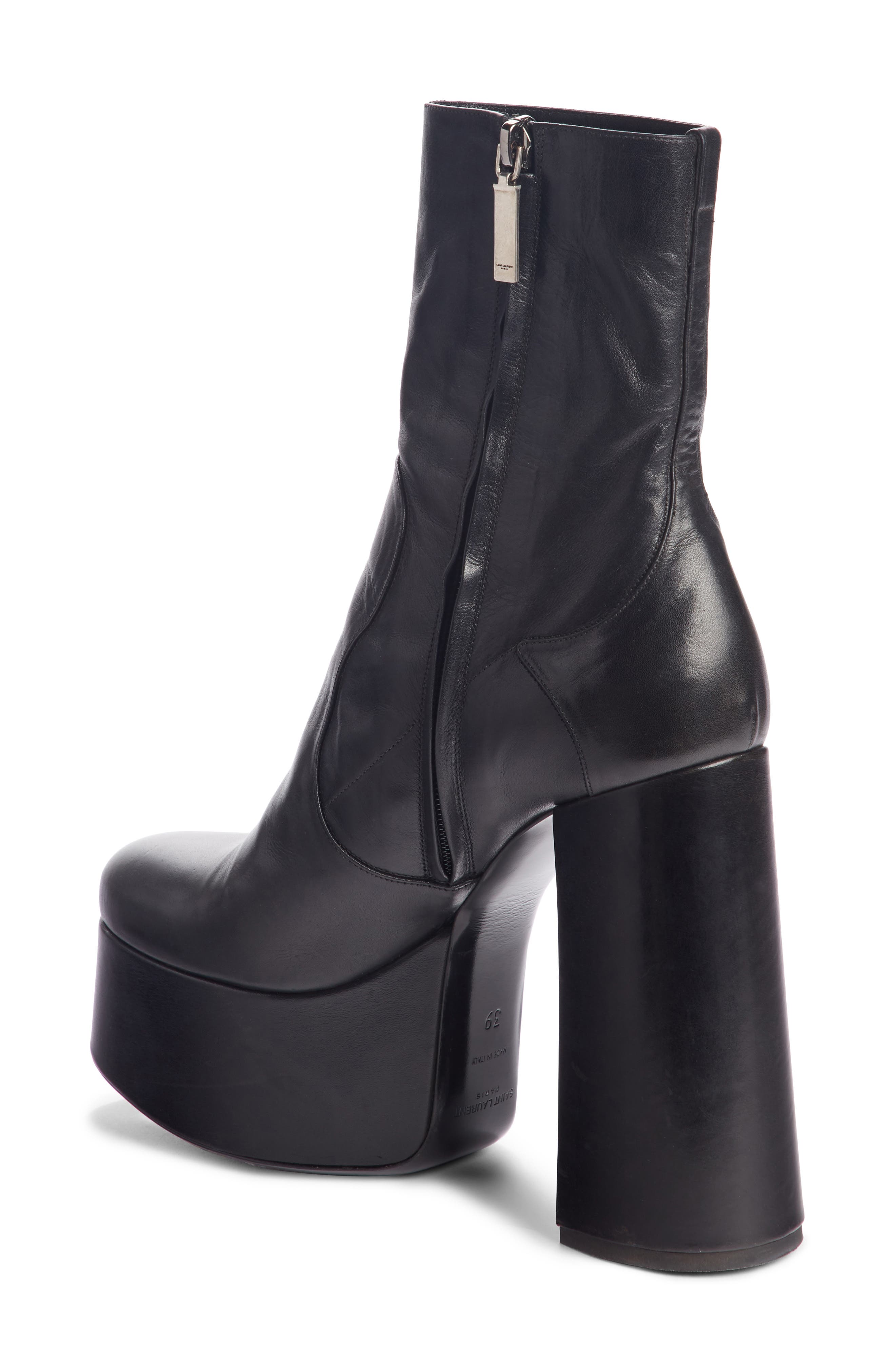 Saint Laurent Billy Kangaroo Leather Platform Boot, Alternate, color, 