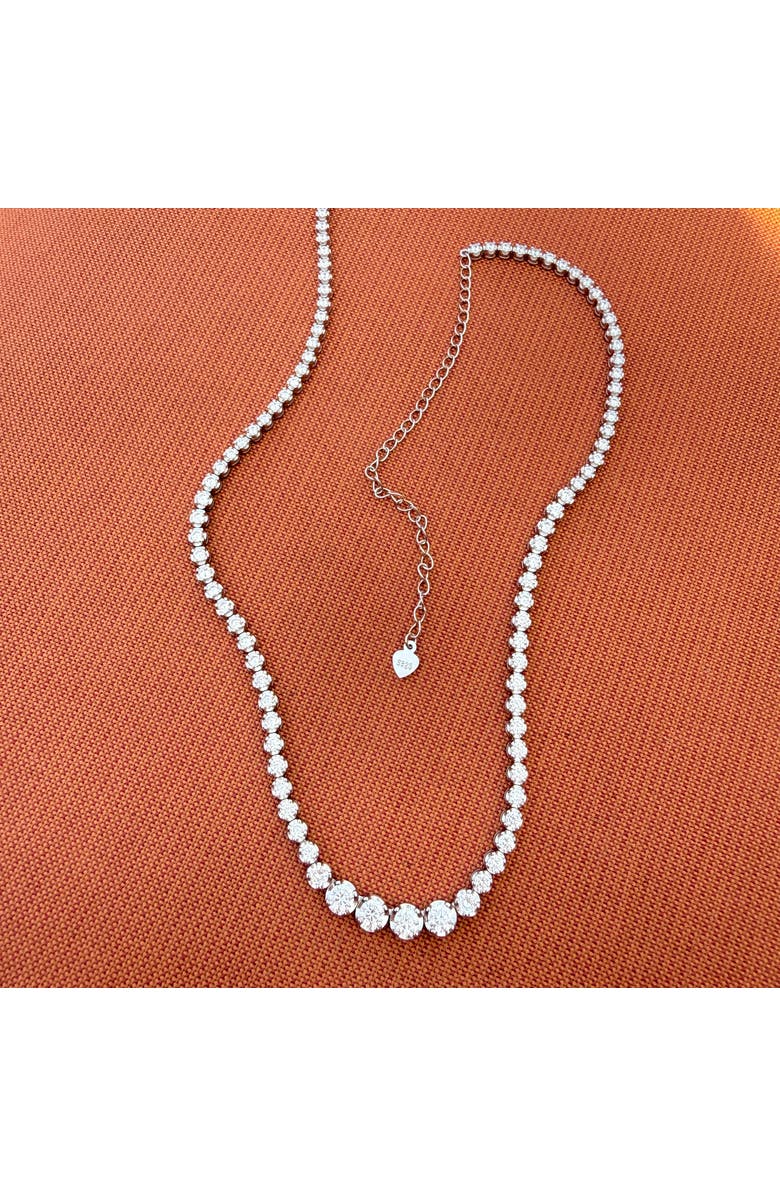 Leni James The Claudia Graduated Tennis Necklace, Alternate, color, Silver