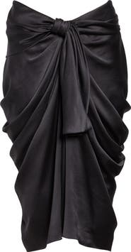 Chloé Gathered Organic Silk Satin Skirt