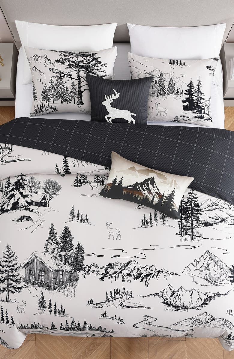 Bebejan Rocky Mountains Reversible 5-Piece Comforter Set, Alternate, color, White