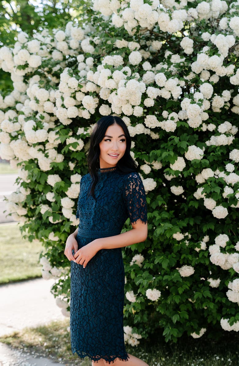 Rachel Parcell Lace Sheath Dress, Alternate, color, 