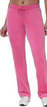 Juicy Couture Rib Waist Velour Track Pant, Bubblegum