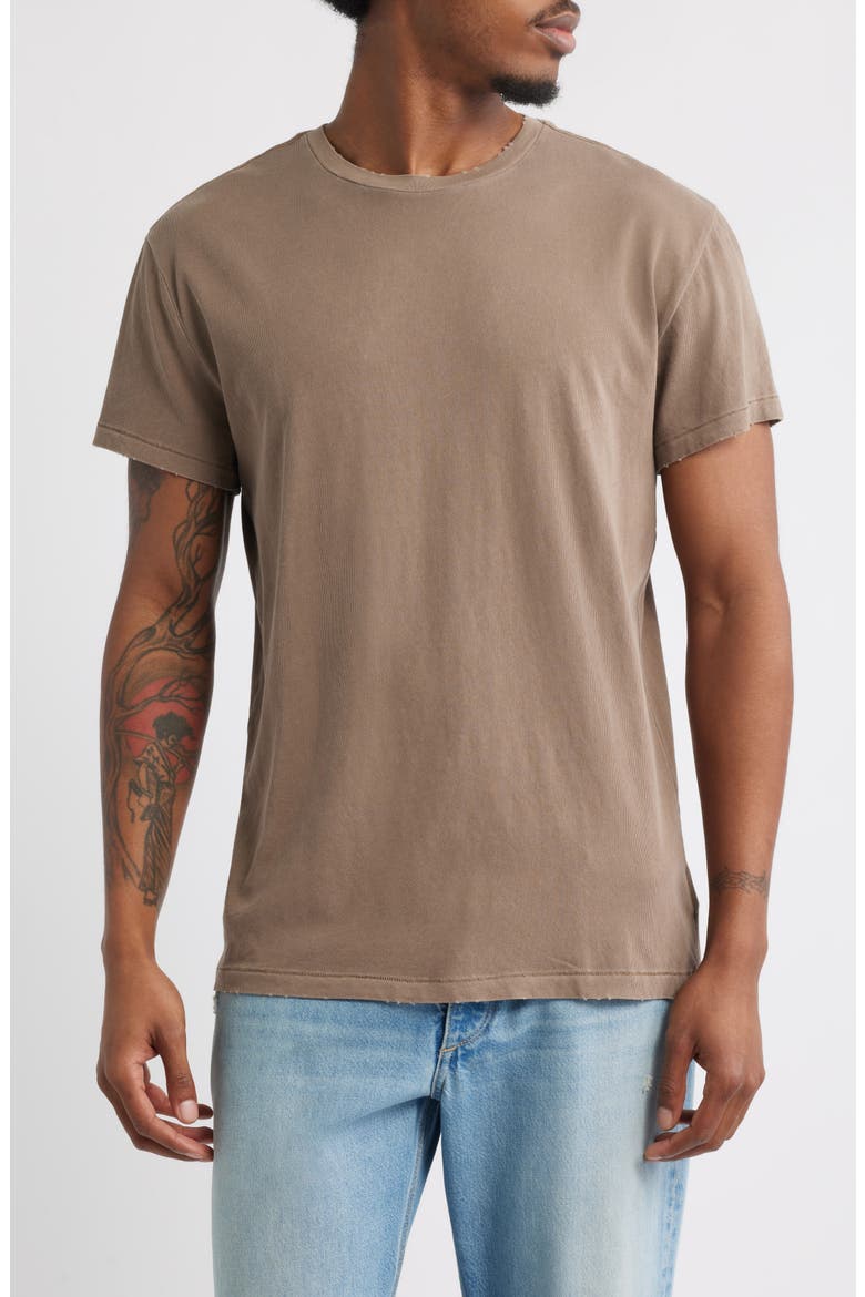 Distressed Crewneck T-Shirt, Main, color, VINTAGE BROWN