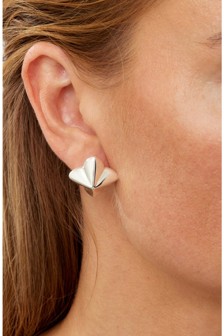 Quatrefoil Stud Earrings, Alternate, color, WHITE