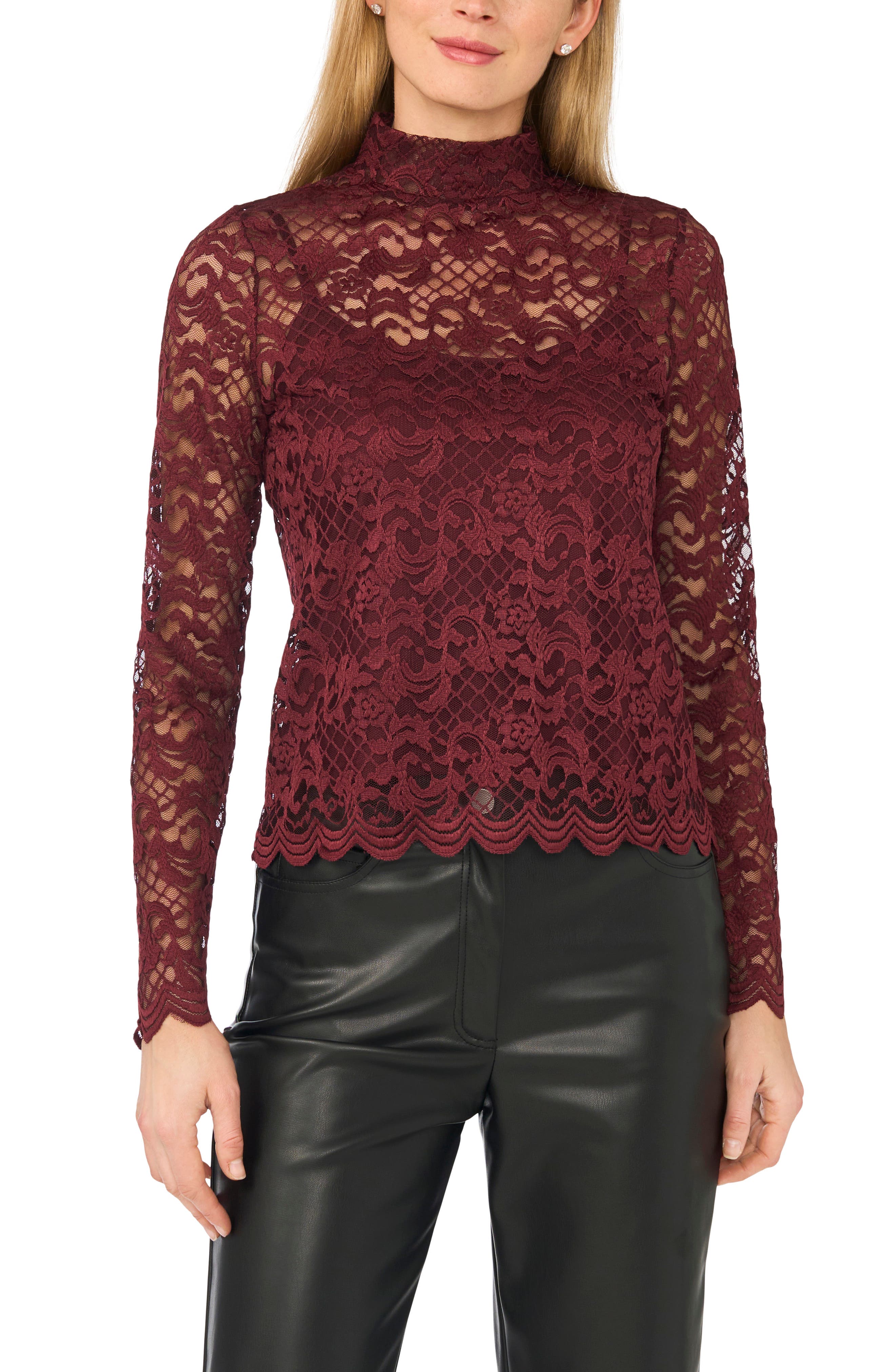 Lace Mock Neck Top