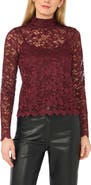 Halogen® Lace Mock Neck Top