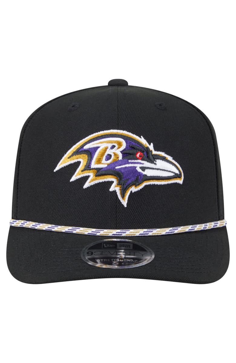 New Era Men's New Era Black Baltimore Ravens Gameday Multi Rope 9SEVENTY Stretch-Snap Hat, Alternate, color, Black