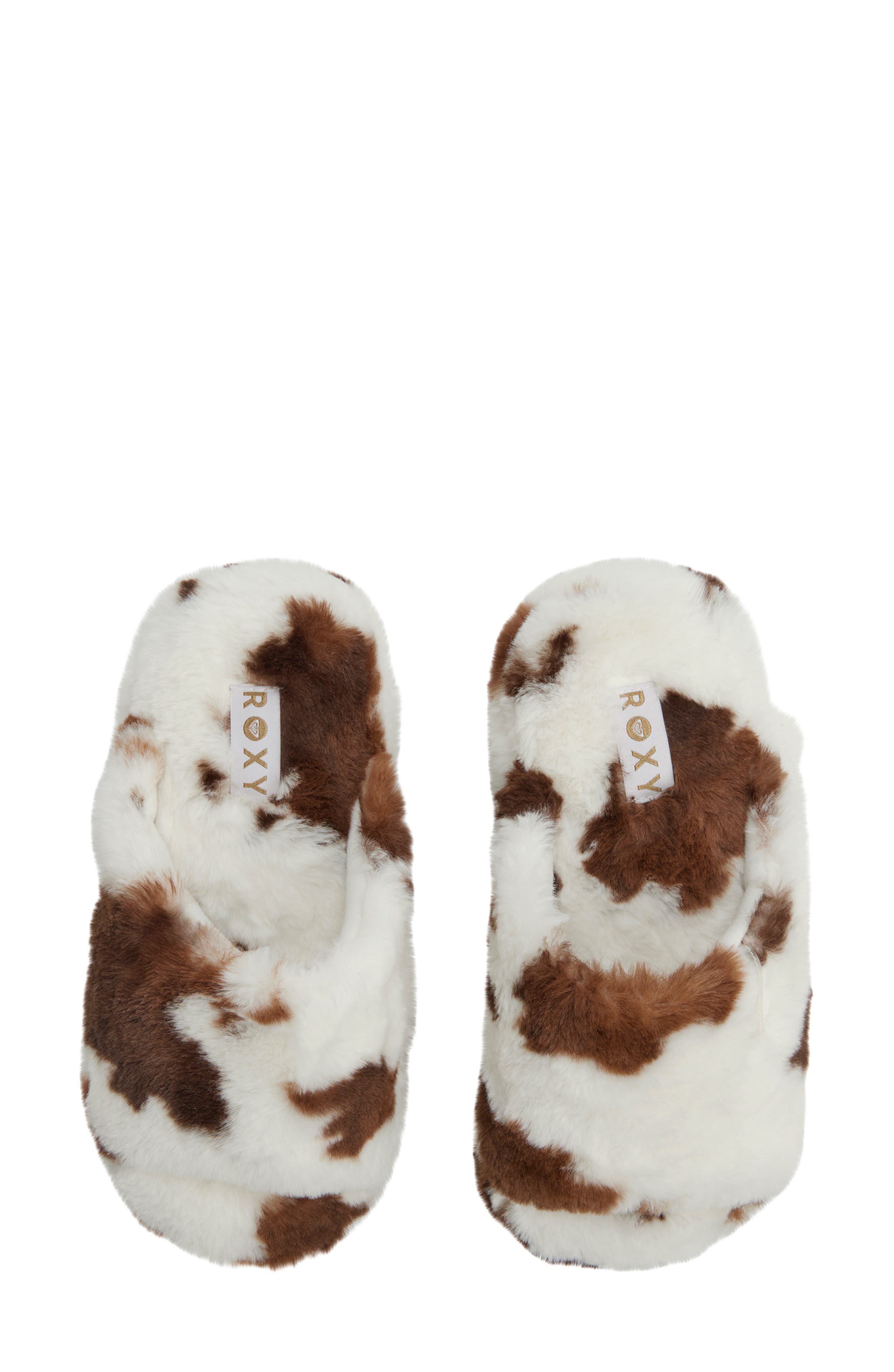 Roxy Sloane Faux Fur Slide Slipper, Alternate, color, Cream