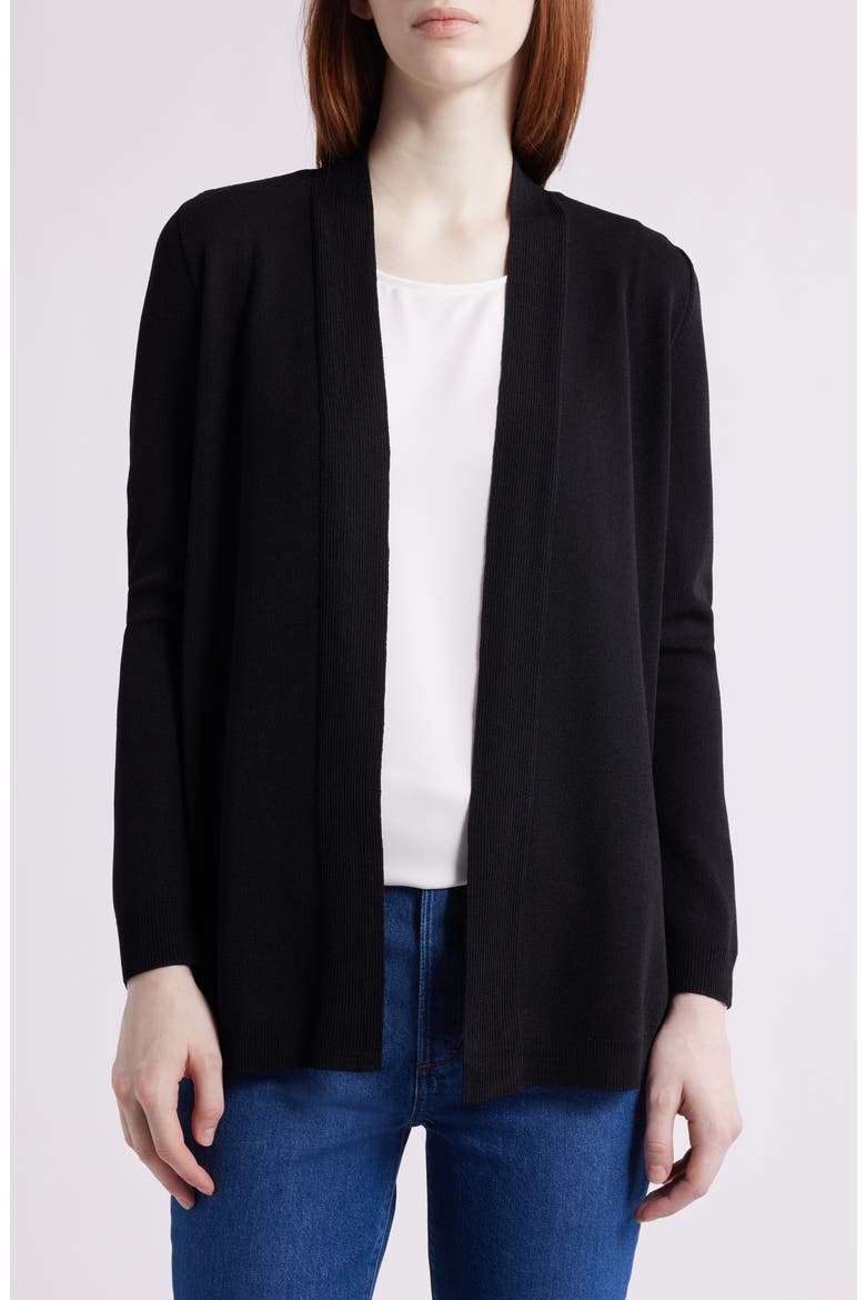 Open Front Cardigan, Main, color, JONES BLACK