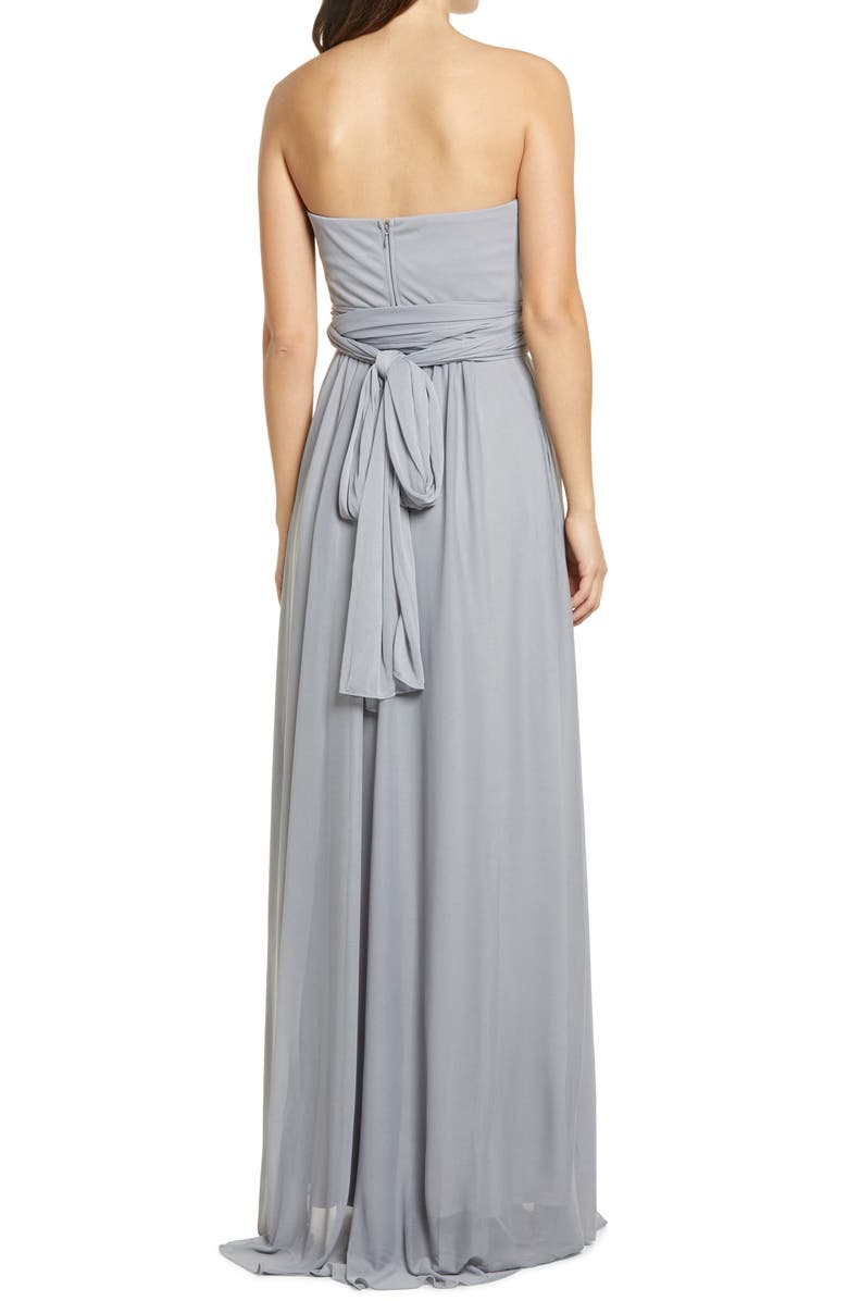 BIRDY GREY Chicky Convertible Neck Tulle Gown, Alternate, color,