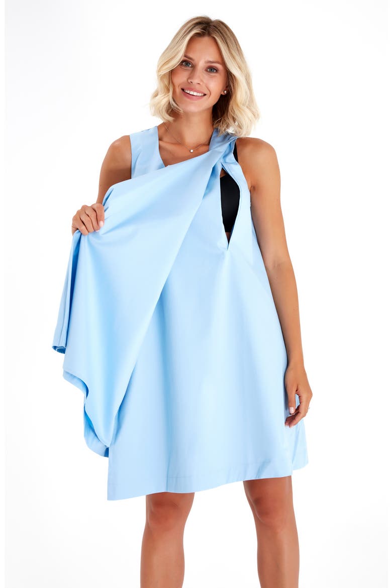 Amaze Sleeveless Cotton Maternity/Nursing Swing Dress, Alternate, color, BABY BLUE