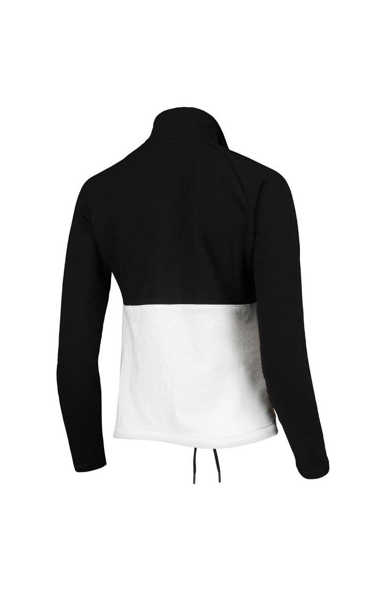 ANTIGUA Women's Antigua Black/White Portland Timbers Harbor Raglan Half-Zip Jacket, Alternate, color, Black