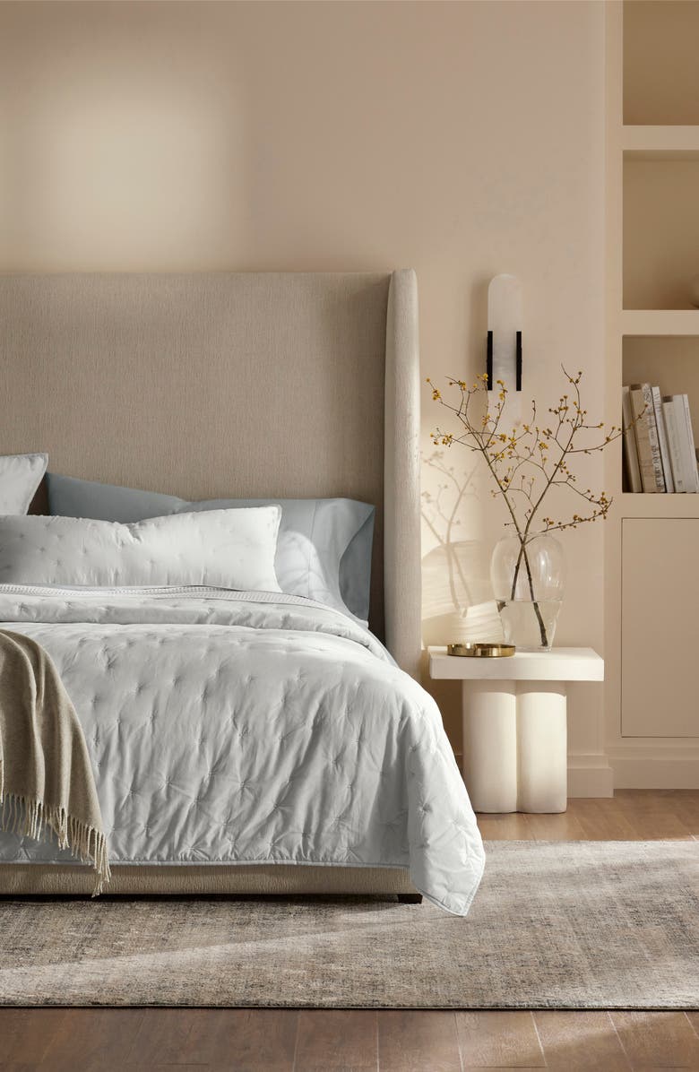 Boll & Branch Airy Organic Cotton Voile Quilt & Shams Set, Alternate, color, Sky