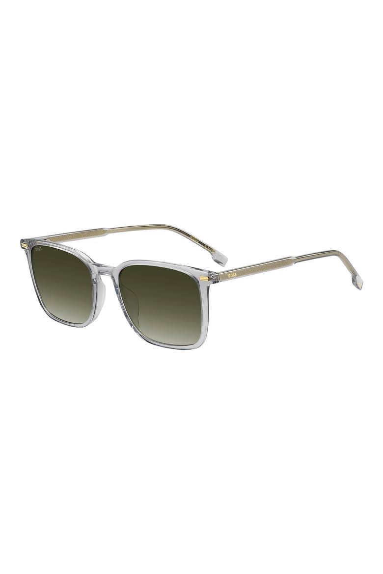 55mm Square Sunglasses, Alternate, color, GREY/ GREEN SHADED