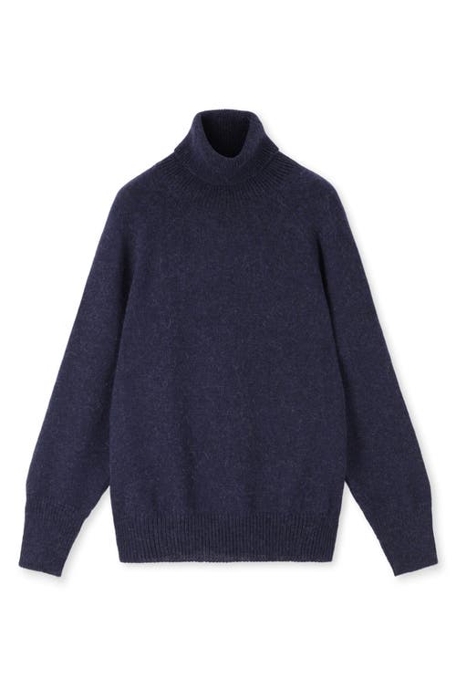 Fortela Piero High Neck Alpaca Wool Sweater In Blue