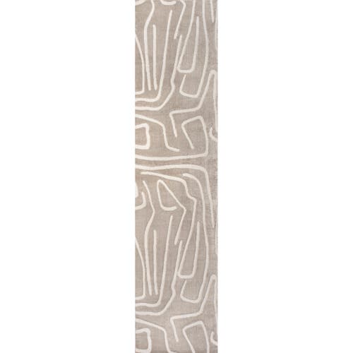 Jonathan Y Alcina Modern Scandinavian Graphic Lines High-low Area Rug In Beige/cream