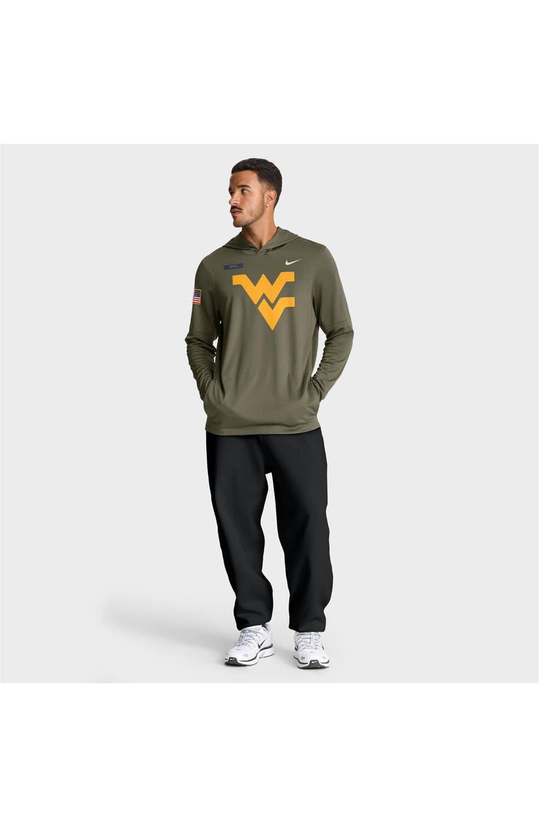 Nike Men's Nike Olive West Virginia Mountaineers 2025 Military Appreciation Dri-FIT Long Sleeve Hoodie T-Shirt, Alternate, color, Olive