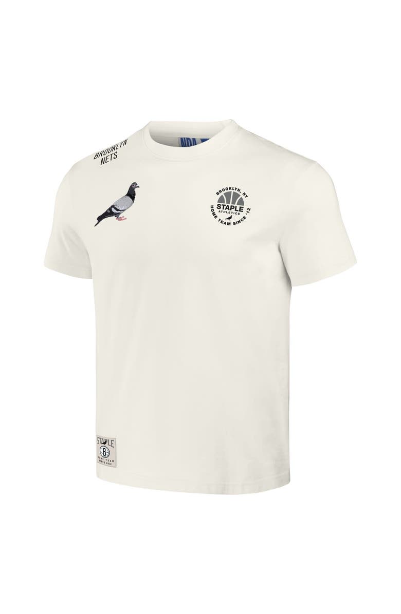 STAPLE Men's NBA x Staple Cream Brooklyn Nets Home Team T-Shirt, Alternate, color, 