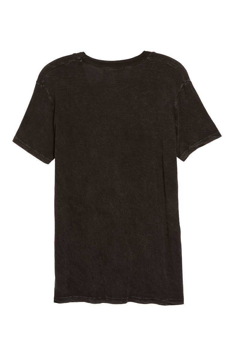 Mineral Wash V-Neck T-Shirt, Alternate, color, BLACK