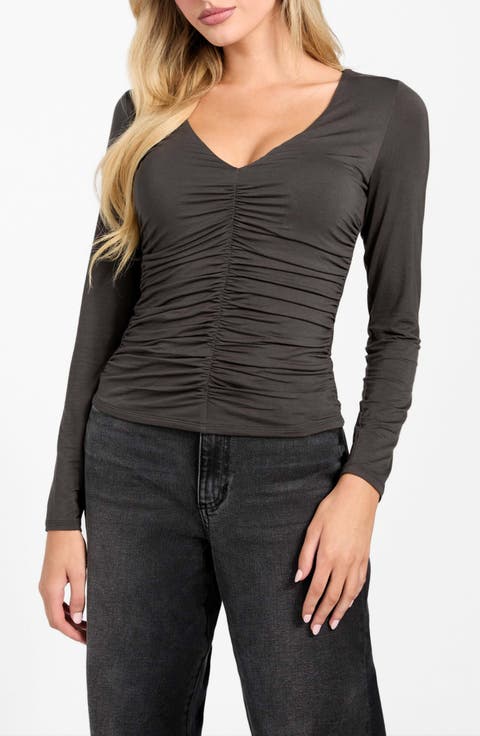 Ayleen Ruched Long Sleeve Jersey Top