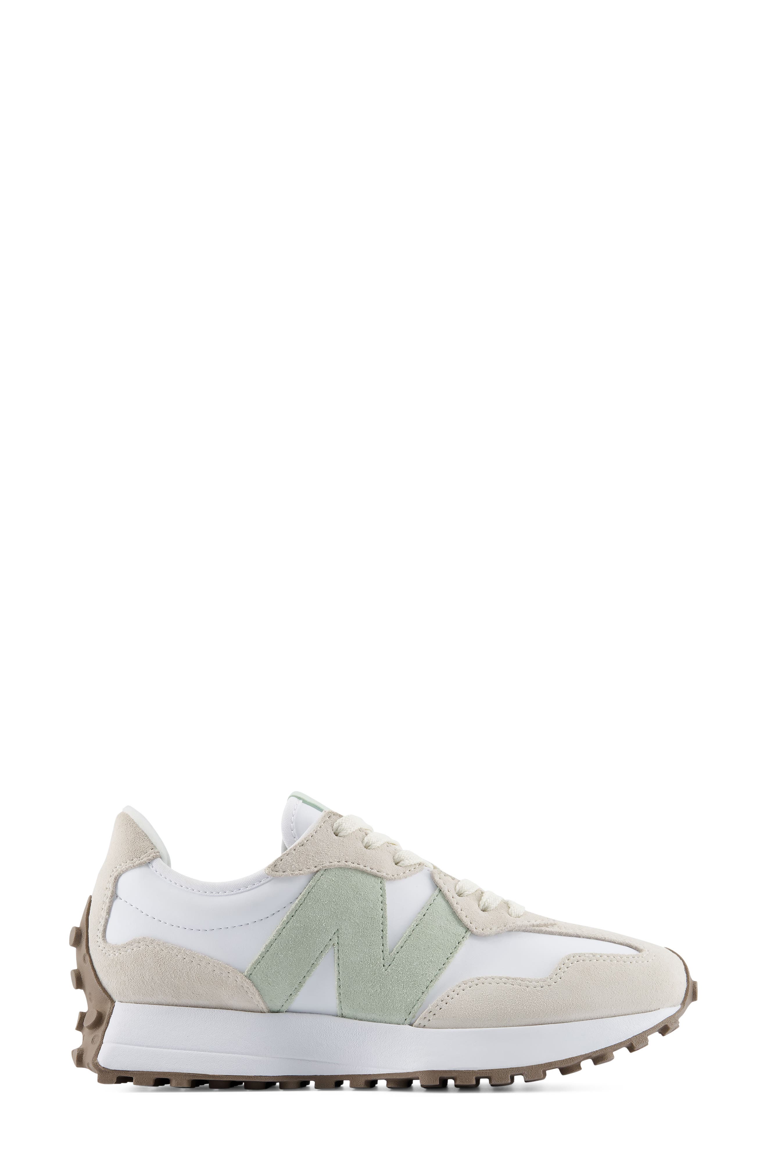 327 Sneaker, Alternate, color, ANGORA/ NB 103 WHITE