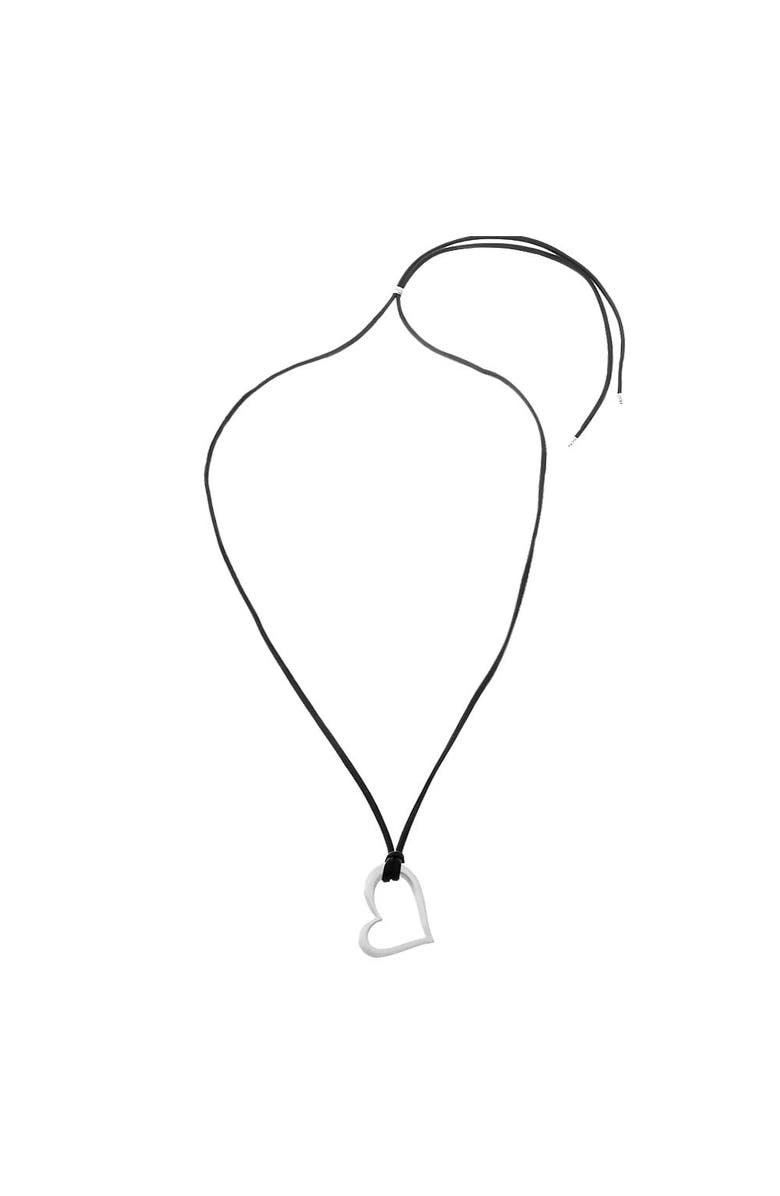 BY ADINA EDEN Colored Open Heart Pendant Necklace, Alternate, color, Silver