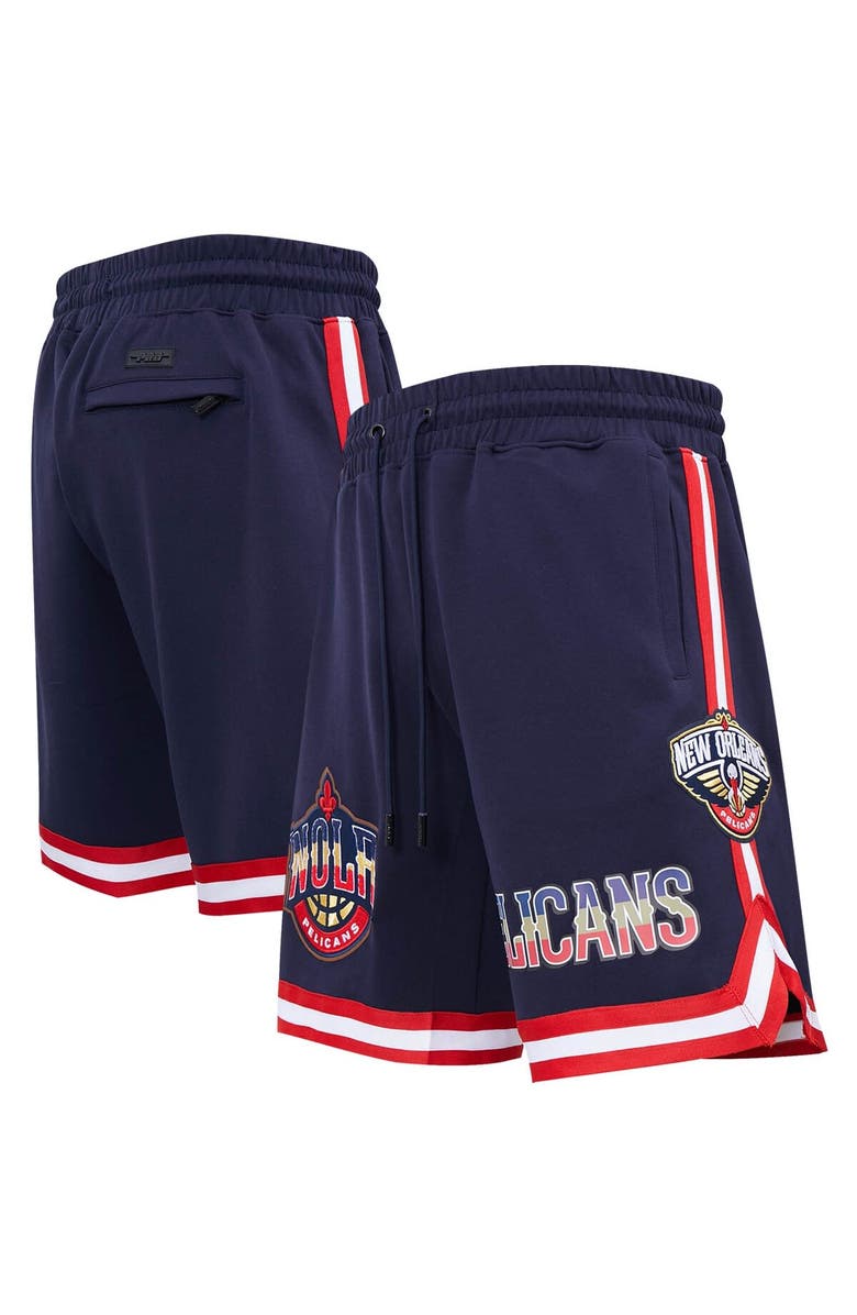 PRO STANDARD Men's Pro Standard Navy New Orleans Pelicans Chenille Shorts, Main, color, Navy