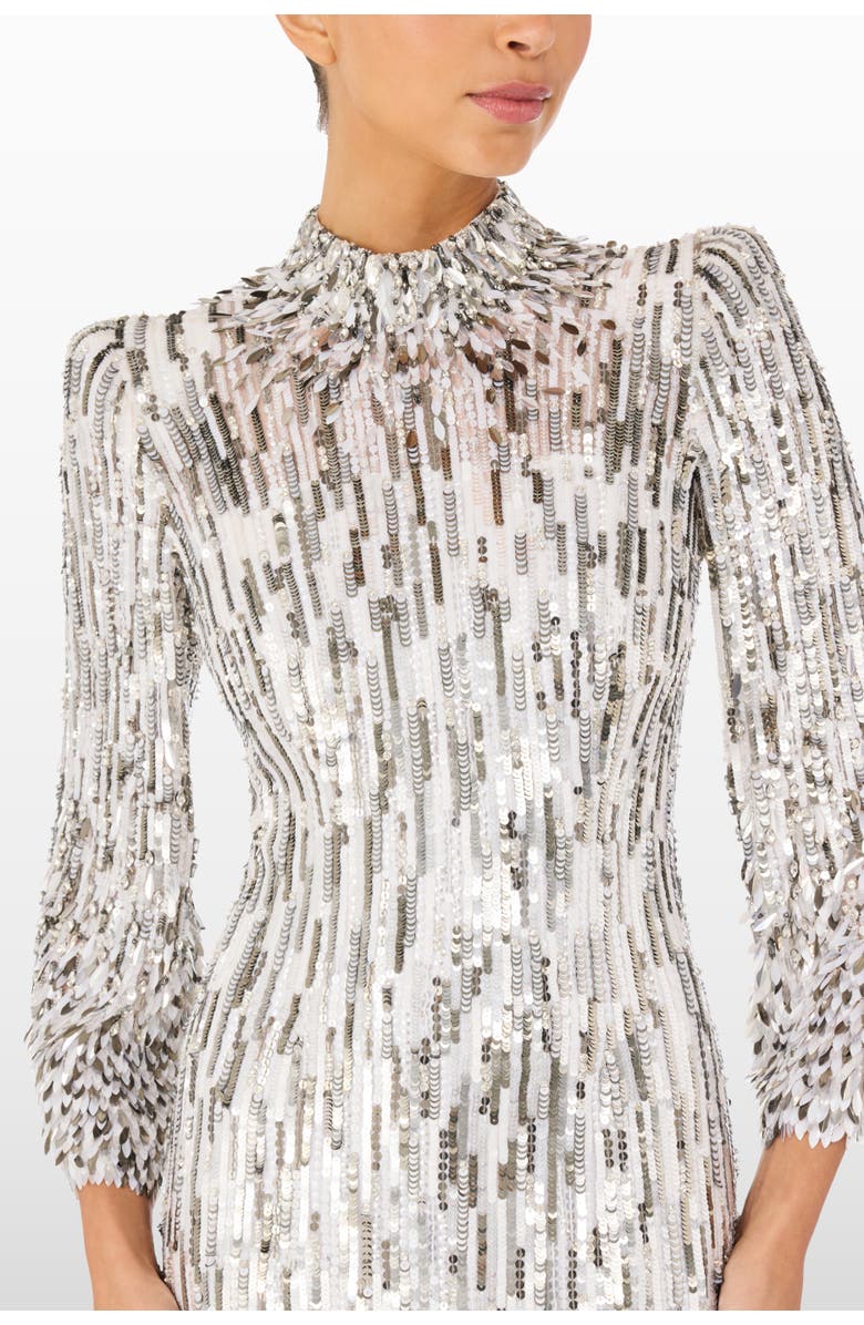 Jenny Packham Memphis Sequin-Embellished Maxi Dress, Alternate, color, White